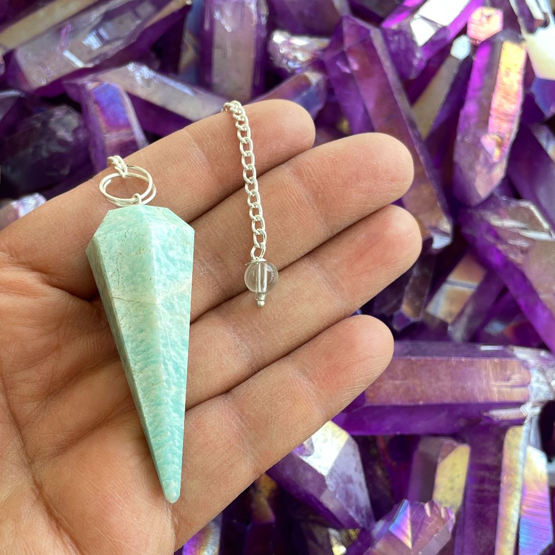 Amazonite Faceted Pendulum