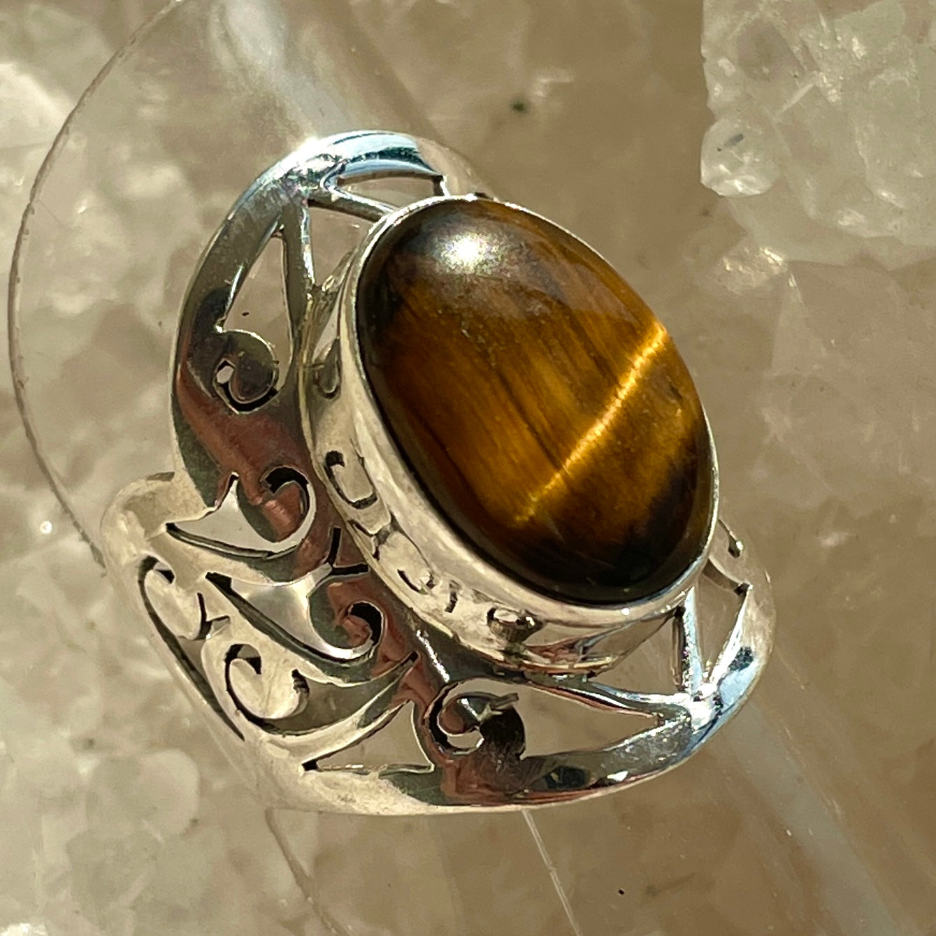 Tigers Eye Sterling Silver Ring - Sz7 TE6