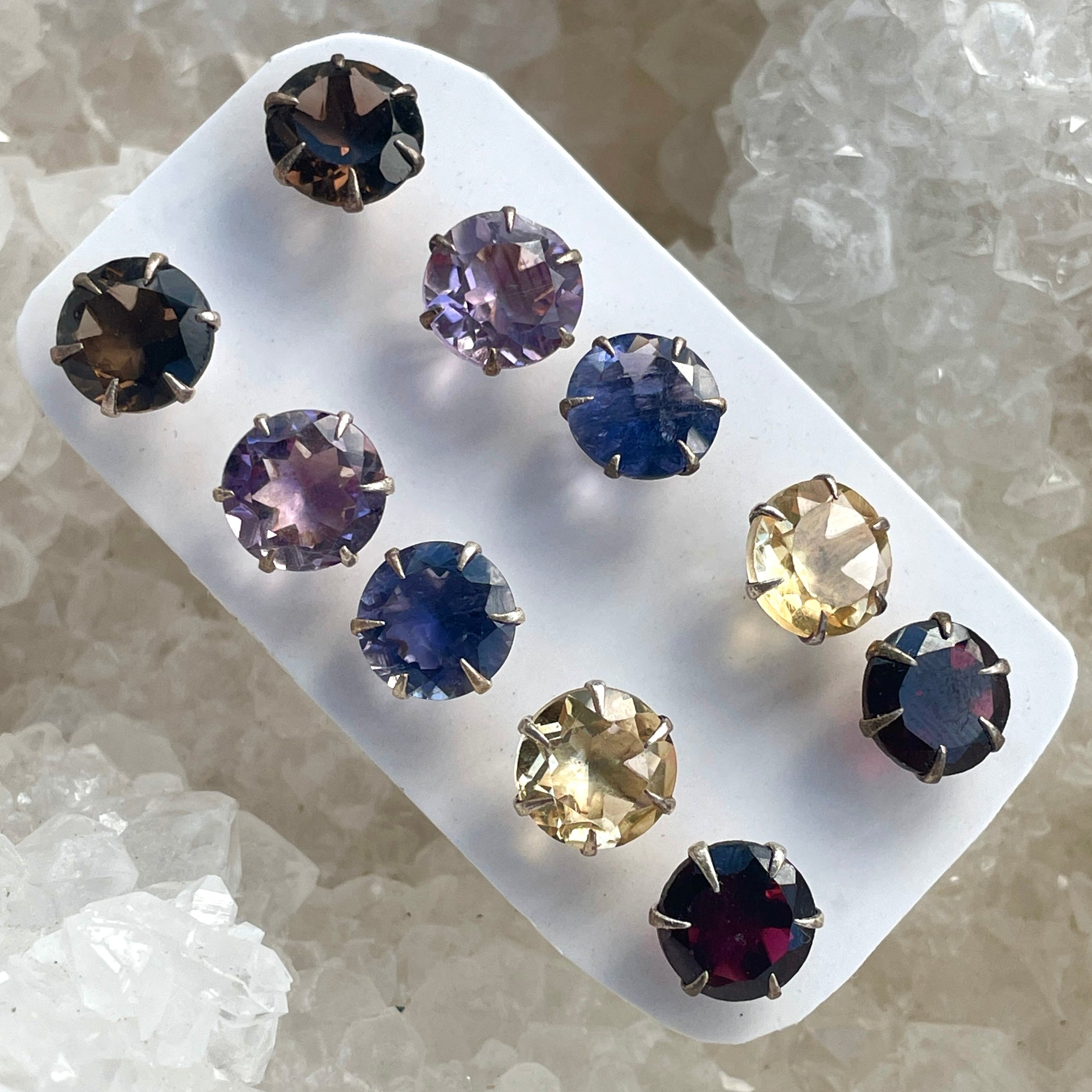 Assorted Crystal Stud Earrings - 5pc