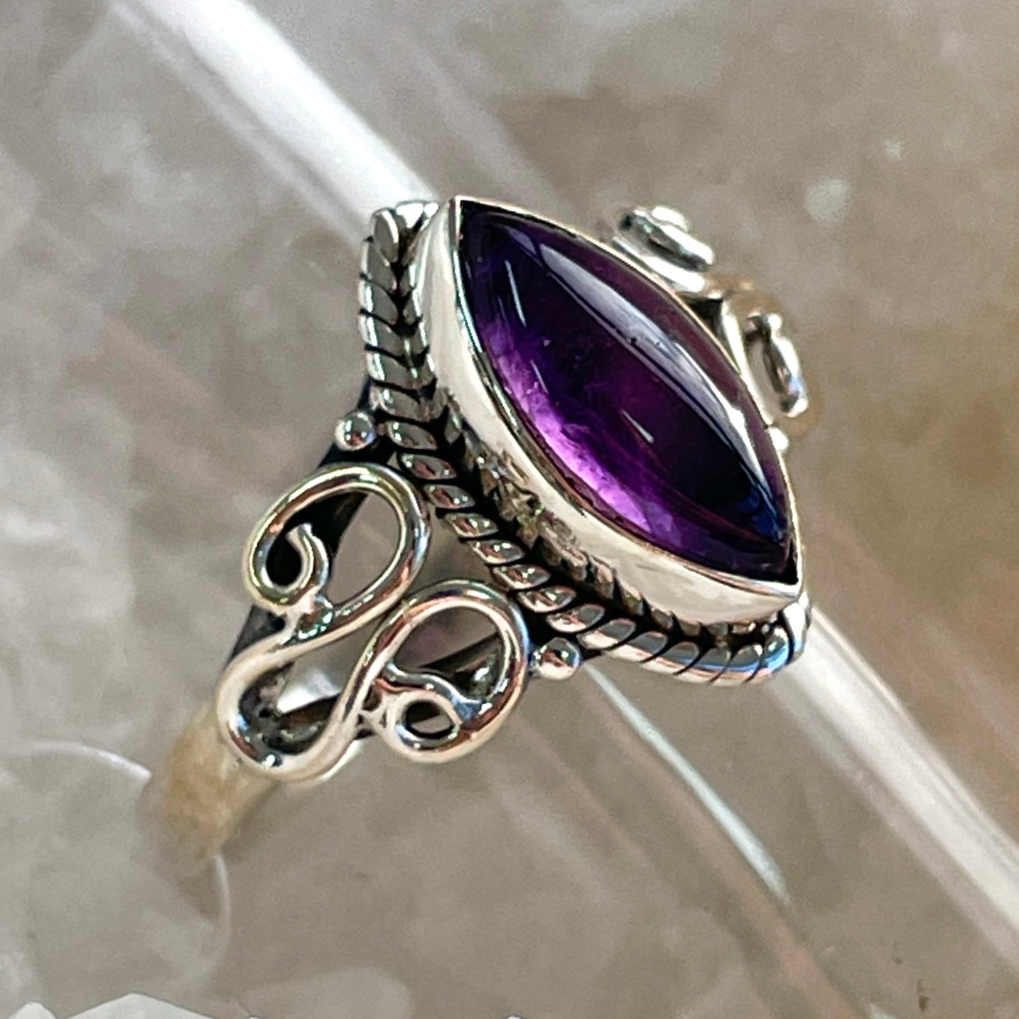 Amethyst Sterling Silver Ring - Sz9 AM13