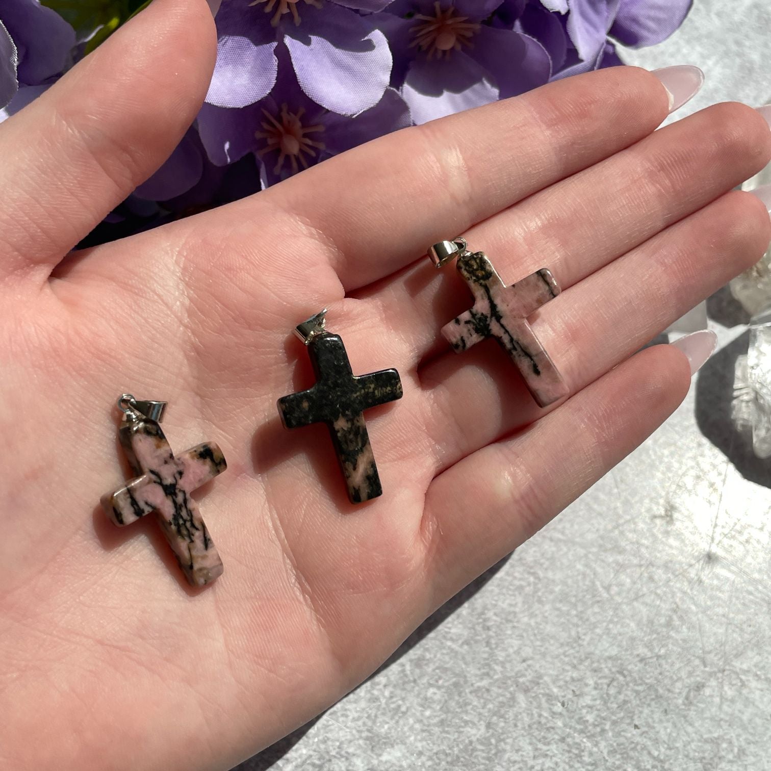 Rhodonite Cross Pendant