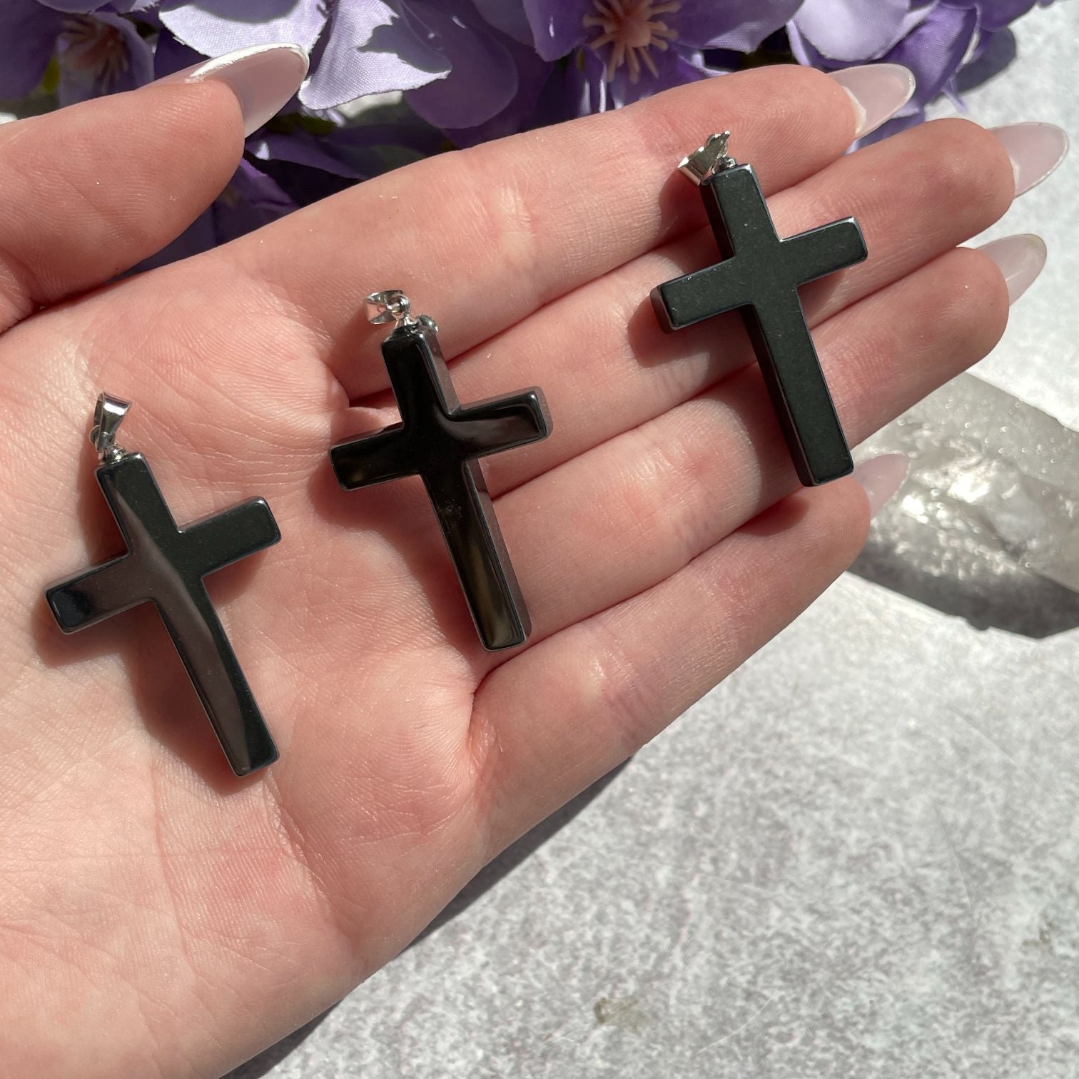 Hematite Cross Pendant