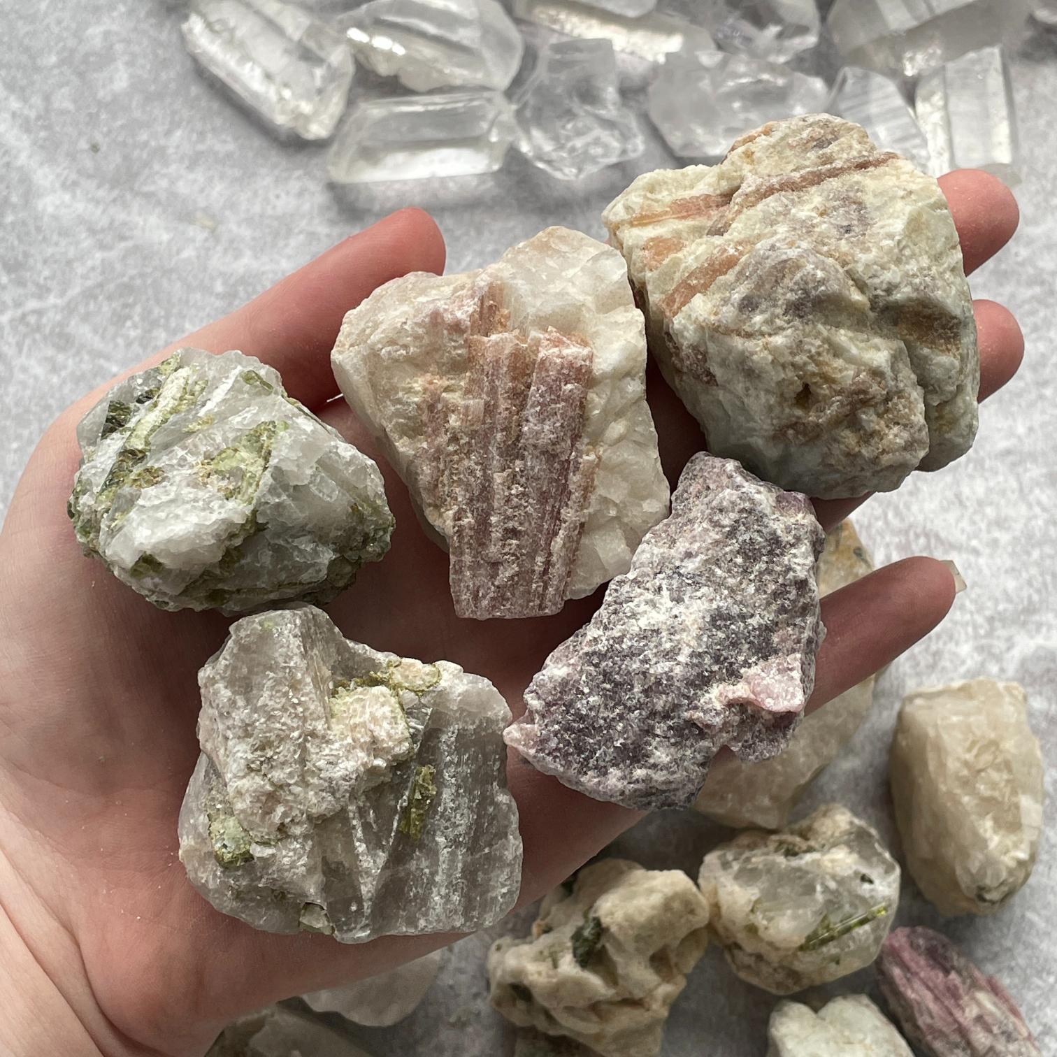 Pink And Green Tourmaline Rough 1KG