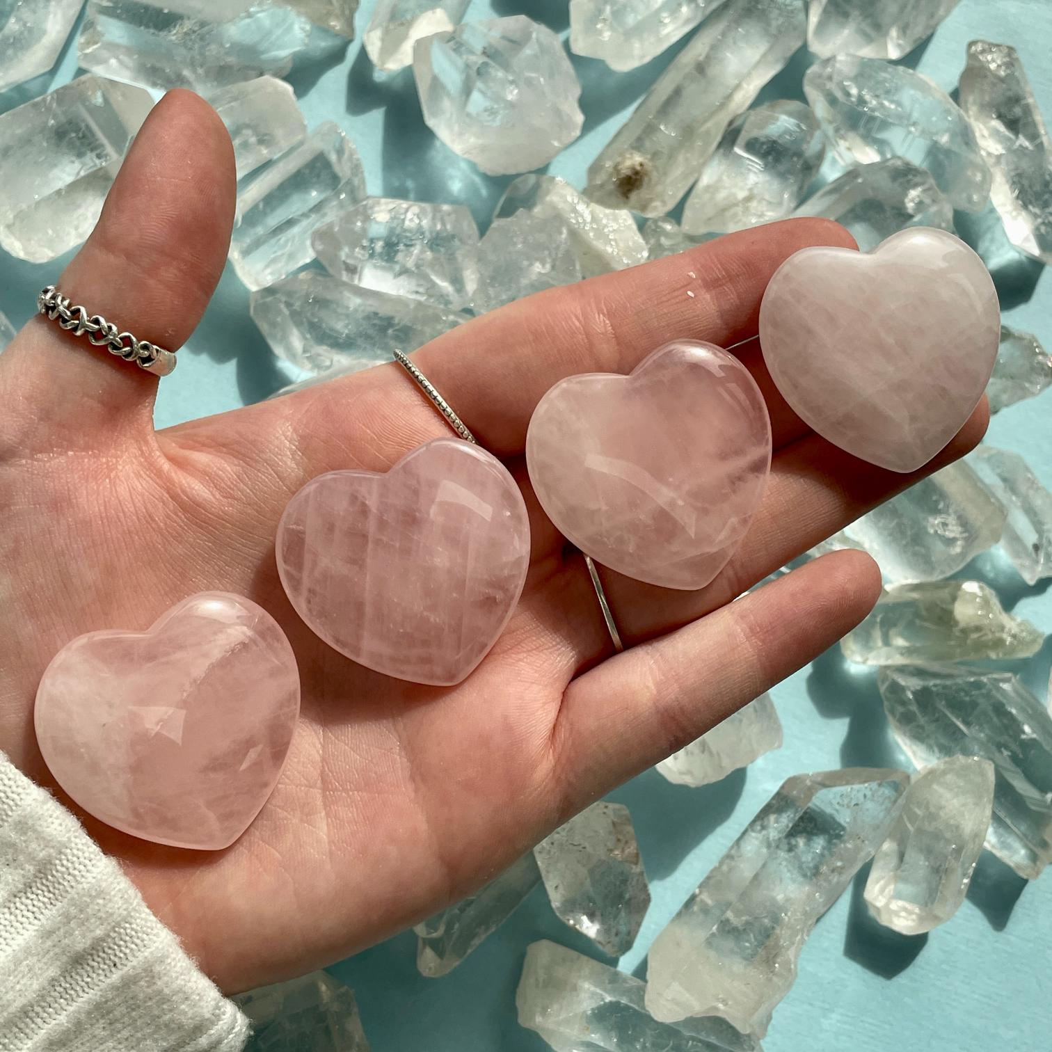 Rose Quartz Flat Heart - SM