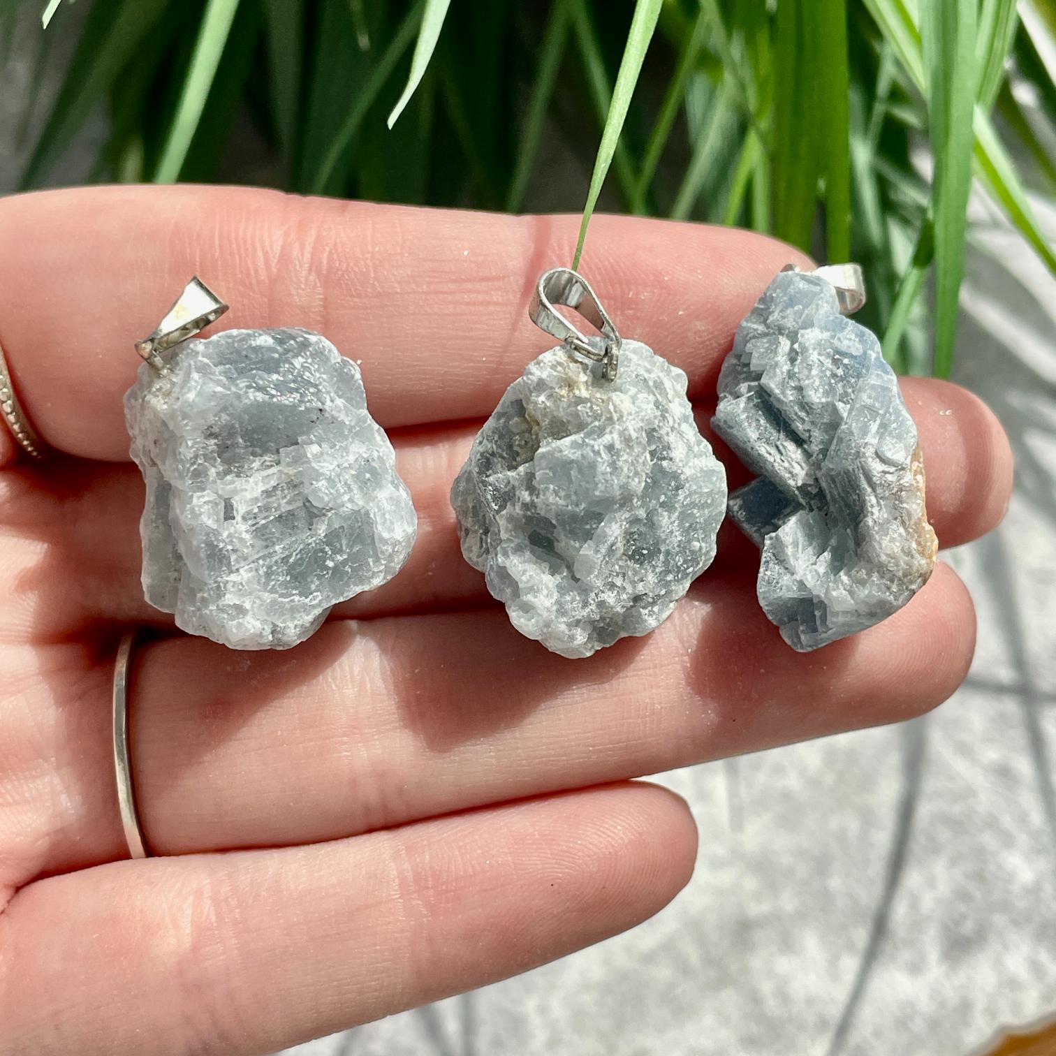 Rough Mini Pendant - Blue Calcite