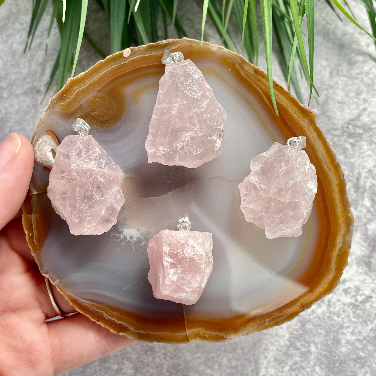 Rough Mini Pendant - Rose Quartz