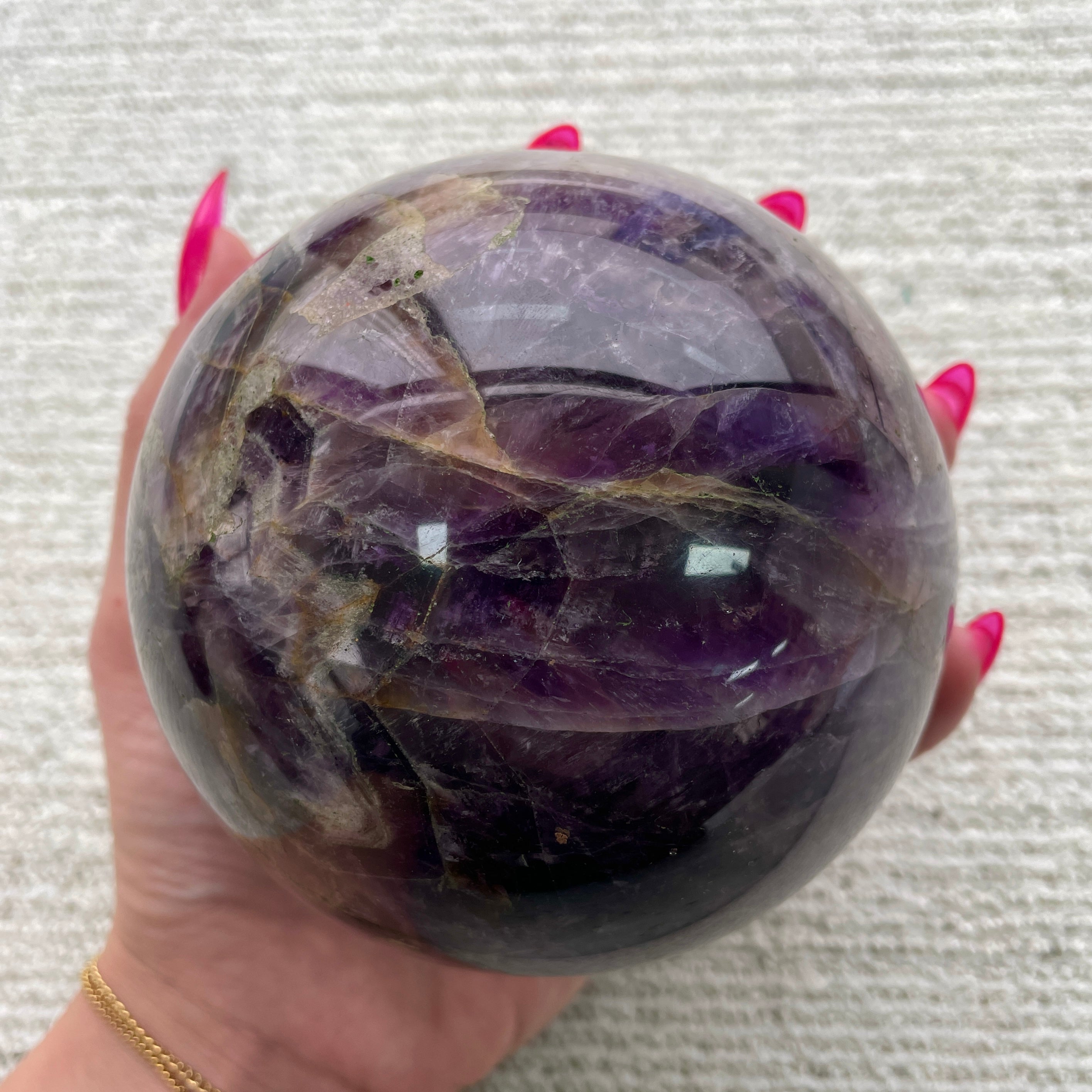 Amethyst Chevron Sphere Large- 10cm