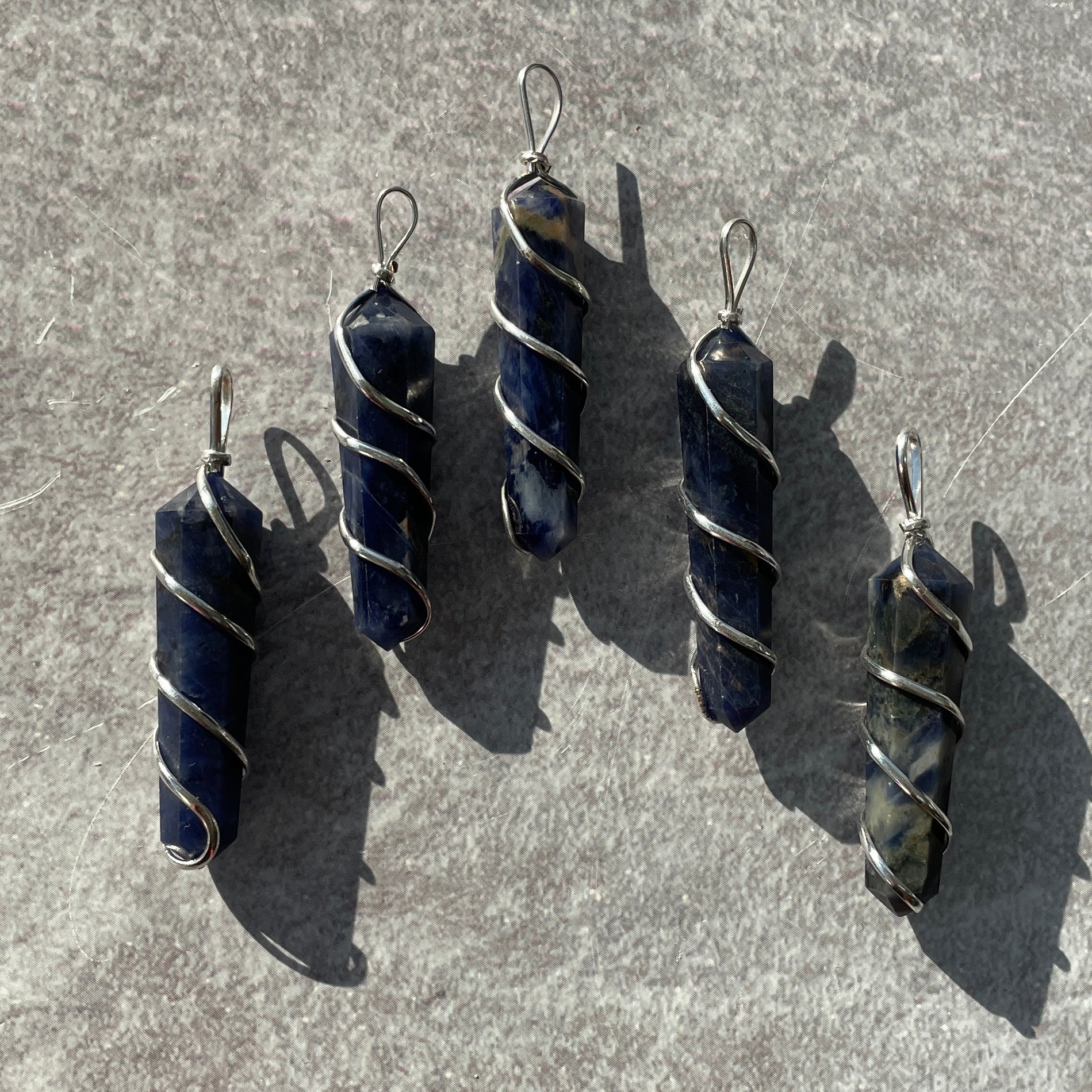 Sodalite - Wire Wrapped DT Point Pendant
