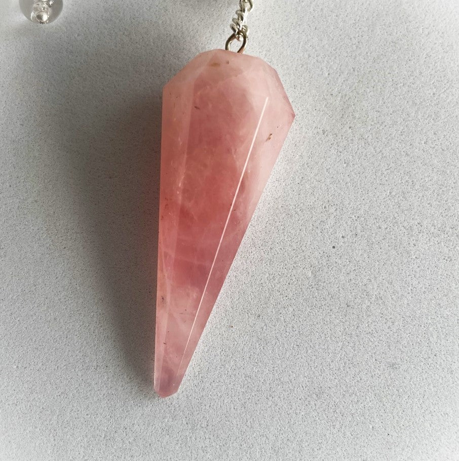 Rose Pendulum Rose Quartz Faceted Pendulum Wholesale Crystals Sydney Australia ...
