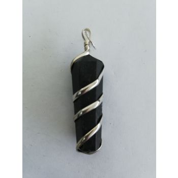 Black Tourmaline - Wire Wrapped DT Point Pendant