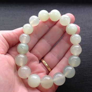 Chinese New Jade Beads Bracelet - 12mm