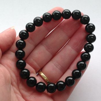 Black Tourmaline Beads Bracelet - 8mm