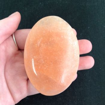 Selenite Palm Stone - Peach - Large