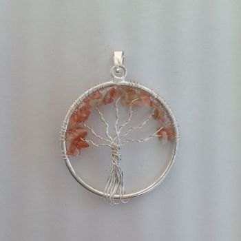 Pendant - Tree of Life - Peach Moonstone