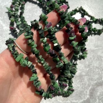 Ruby In Zoisite Chip Necklace