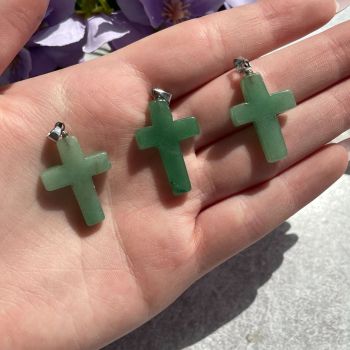 Green Aventurine Cross Pendant