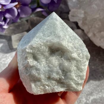 Polished Blue Calcite Point - 04