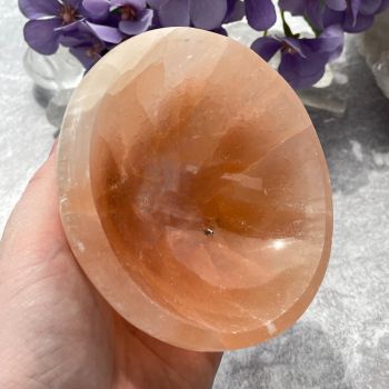 Selenite Bowl - Peach/Orange 10cm