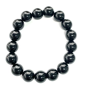 Black Obsidian Beads Bracelet - 12mm
