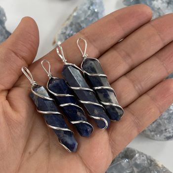 Sodalite - Wire Wrapped DT Point Pendant