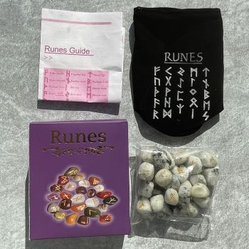 Rainbow Moonstone - Boxed Runes Set