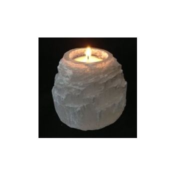 Selenite Candle Tealight Holder - Natural Shape