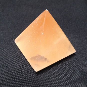 Selenite Pyramid 4cm Orange Peach