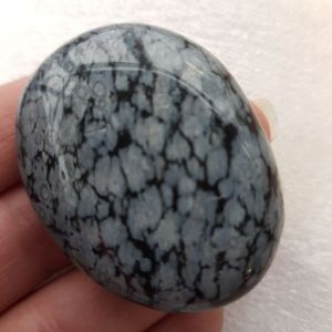 Pocket Palm Stone - Snowflake Obsidian