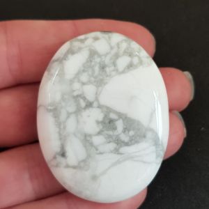 Pocket Palm Stone - White Howlite 