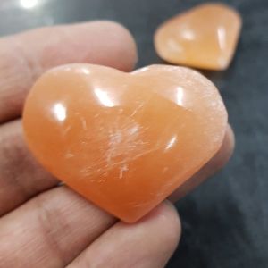 Selenite Heart - 4cm Orange
