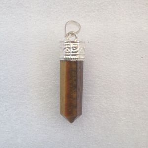 Tiger's Eye - Capped Point Pendant