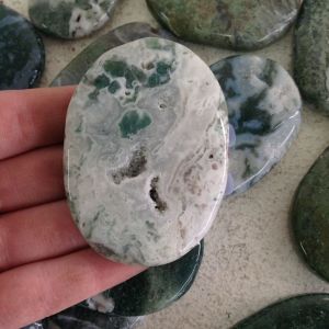 Moss Agate Pocket Palmstone - 6cm