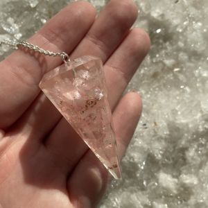 Orgonite Faceted Pendulum - Rose Quartz