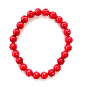 Red Bamboo (Reconstituted) - Beads Bracelet
