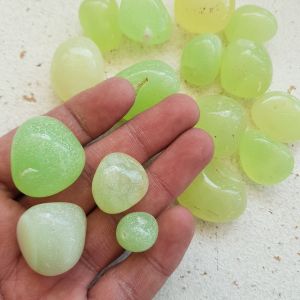 Lime Green Agate - Tumbled - 250gms